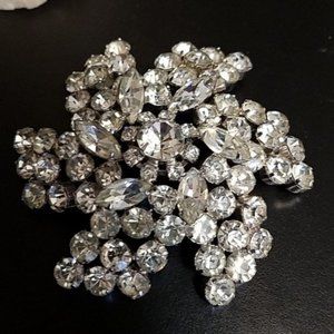 Huge Vintage Rhinestone Pinwheel Brooch